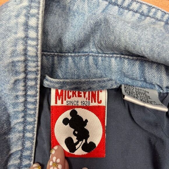 Mickey INC Womens Blue Embroidered Long Sleeve Denim Canvas Jacket Size Small - Picture 6 of 14